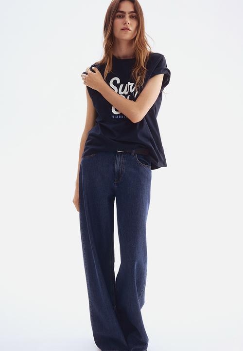 H&M - Oversized T-shirt - navy blue/surf club