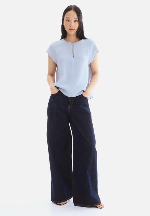 H&M - Crêpe blouse -  light blue 