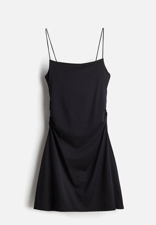 H&M - Draped slip dress - black