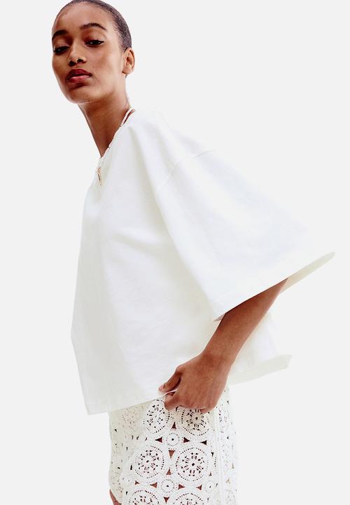 H&M - Cropped tTshirt - white