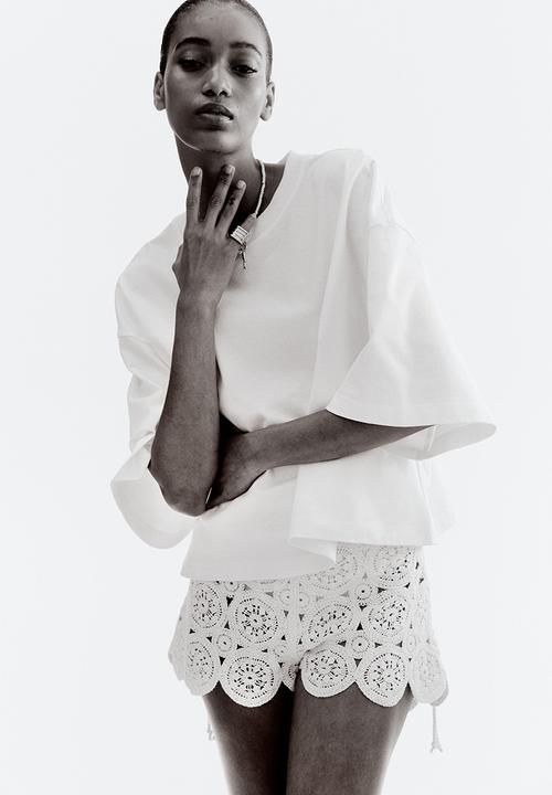 H&M - Cropped tTshirt - white