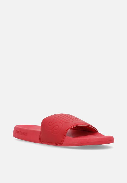 Superdry. - Code Core Vegan Pool Slide - Risk Red/Optic