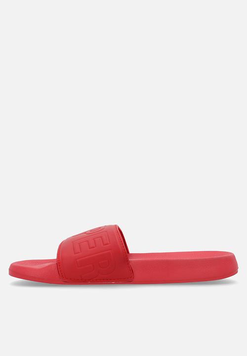 Superdry. - Code Core Vegan Pool Slide - Risk Red/Optic