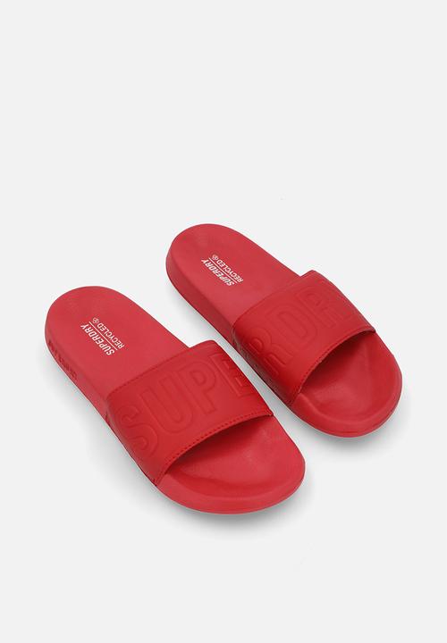 Superdry. - Code Core Vegan Pool Slide - Risk Red/Optic