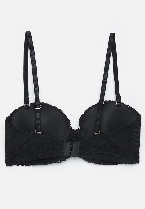 KANGOL - 2 pack multiway lace trim bra - milk/black