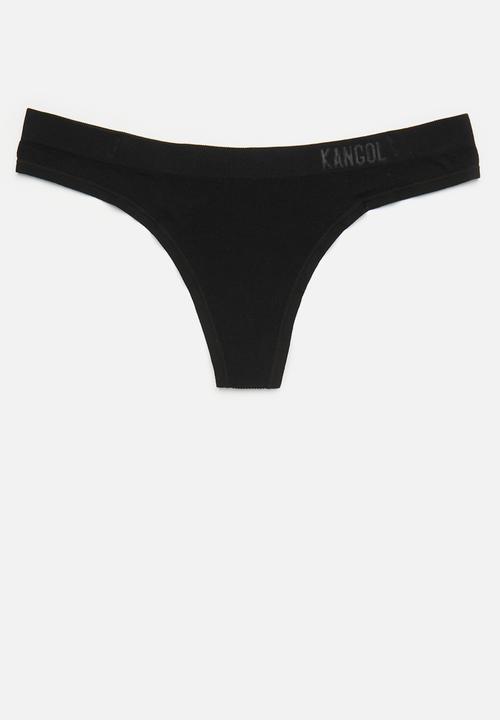KANGOL - 3 pack seamless ribbed thong - raspberry/blue mist/black