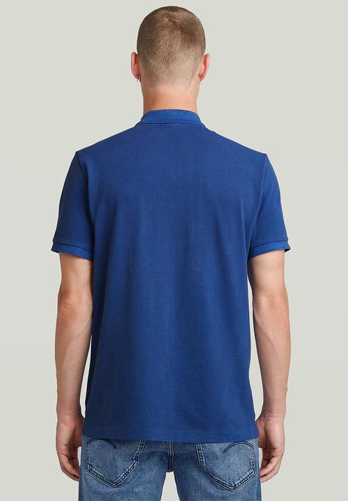 G-STAR - Dunda Overdyed Slim Polo S\S - Racing Blue Gd
