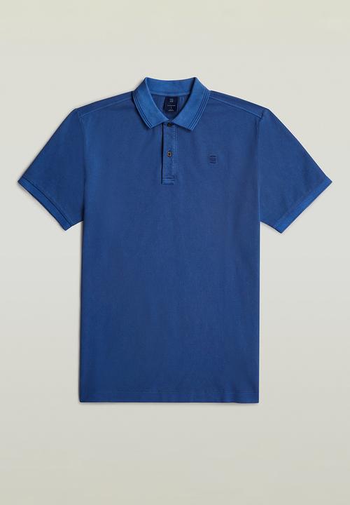 G-STAR - Dunda Overdyed Slim Polo S\S - Racing Blue Gd