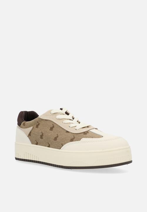 POLO - Panelled sneaker - stone