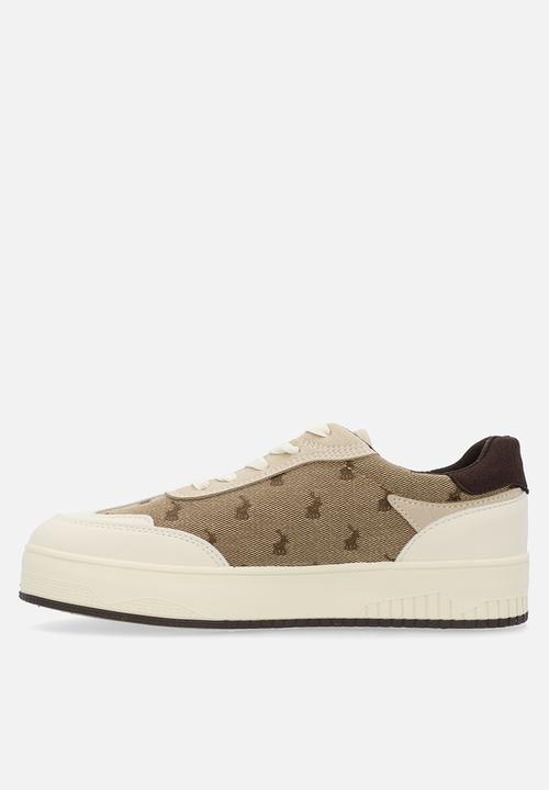 POLO - Panelled sneaker - stone
