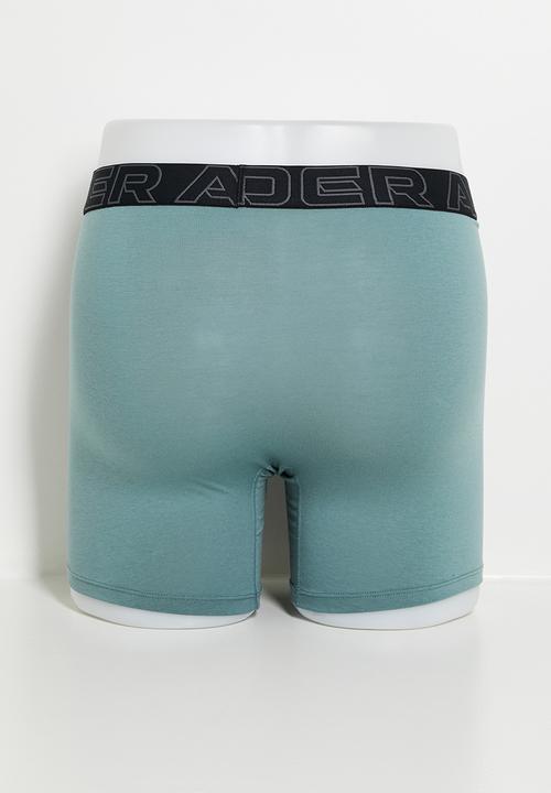 Under Armour - M UA Perf Cotton 6in - Steel Heather /Jasper Blue/Black