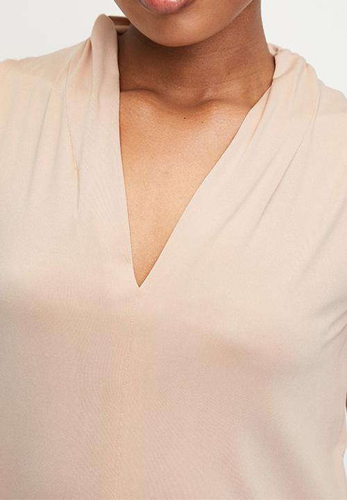 edit - EXTEND SLEEVE V-NECK VEST - STONE