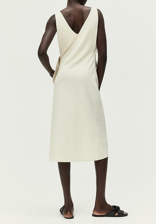 H&M - Textured wrap dress - light beige