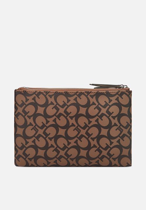 GUESS - Ahb Tidewood Mini Double Zip Crossbody Bag - Cocoa