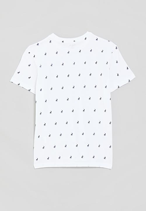 POLO - Boys sebastian monogram ss tee - white