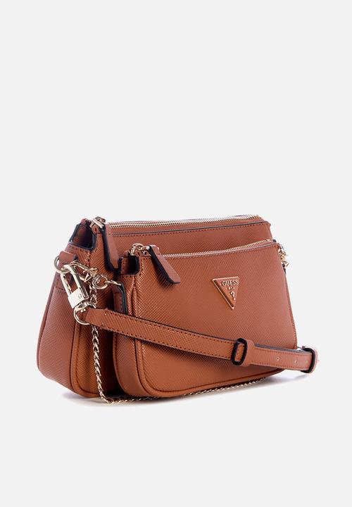GUESS - Ahb Noelle Ii Dbl Pouch Crossbody Bag - Light Cognac