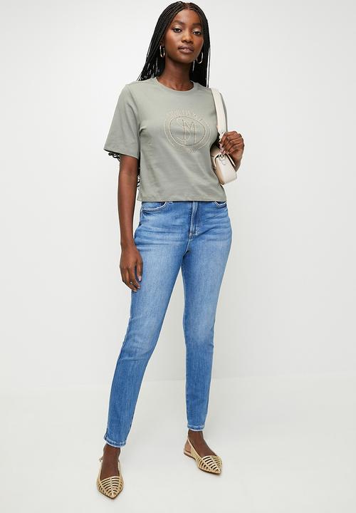 Steve Madden - Zoe Contour Curvy Mid Wash Skinny - Mid Blue
