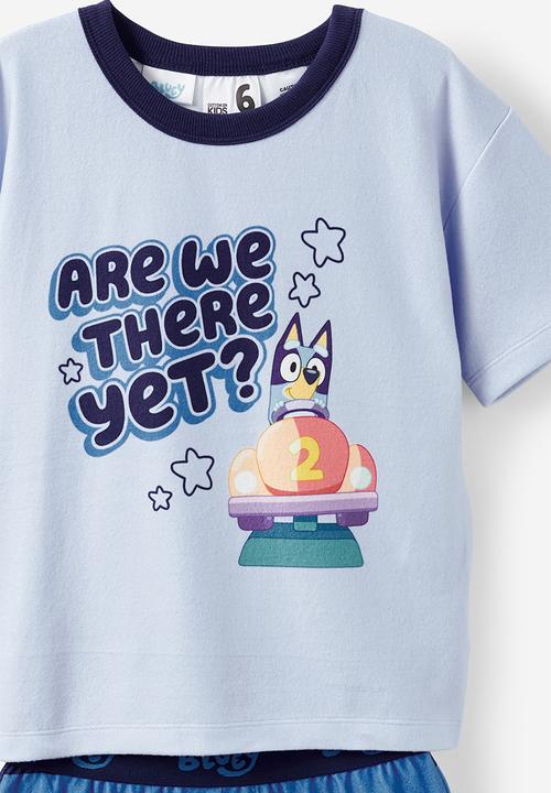 Cotton On - Damon short sleeve pyjama set license - lcn blu dawn blue/bluey are we there yet