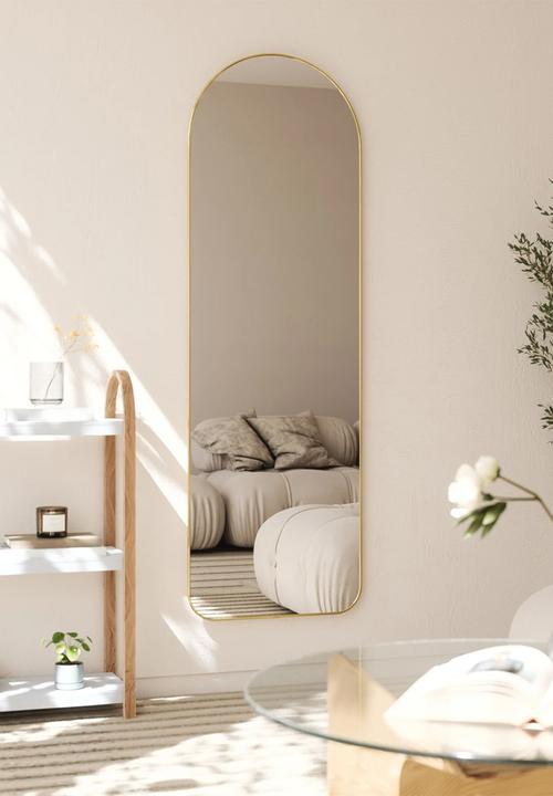 Umbra - Hubba arched leaning mirror - brass