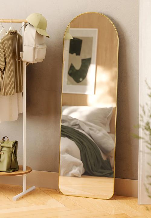 Umbra - Hubba arched leaning mirror - brass