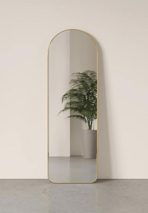 Umbra - Hubba arched leaning mirror - brass