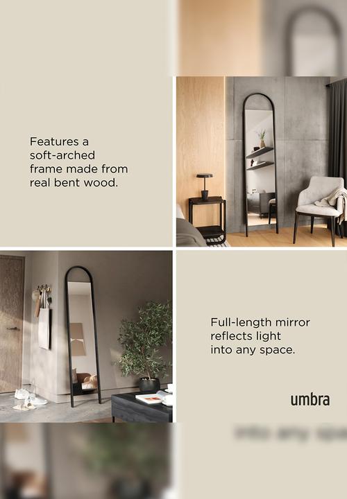 Umbra - Bellwood leaning mirror - black