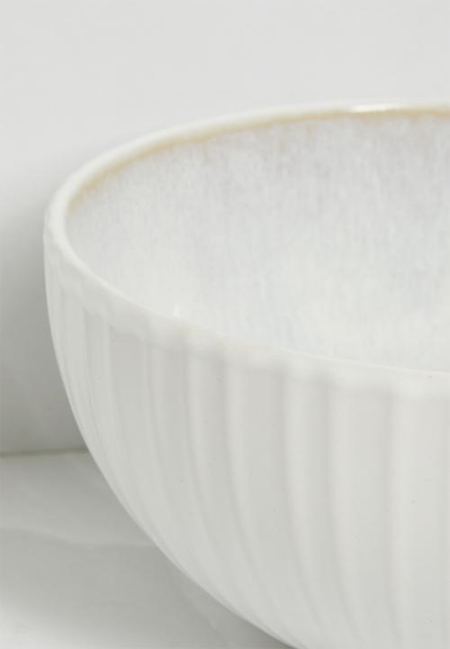 Excellent Houseware - Bowl stoneware set of 4 - white