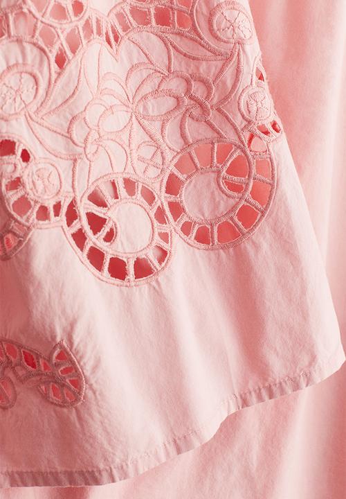 H&M - Broderie anglaise blouse - light pink
