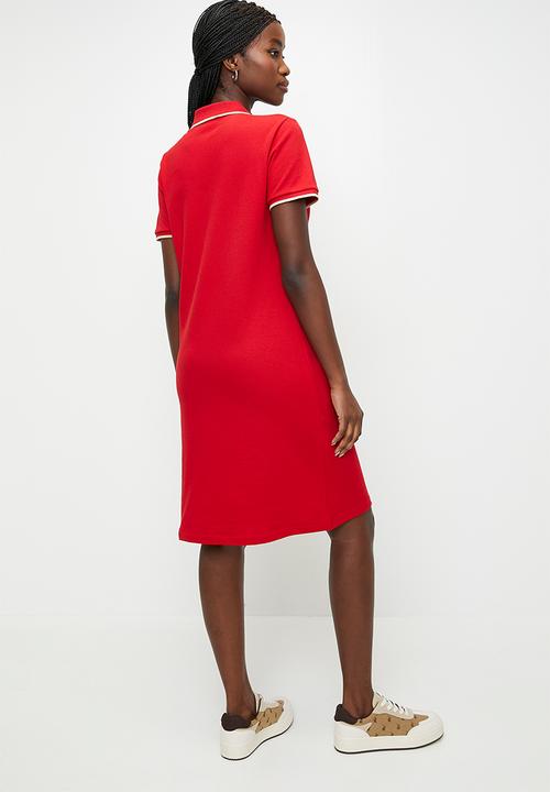 POLO - Wmn Leah s/s Golfer Dress - Red White