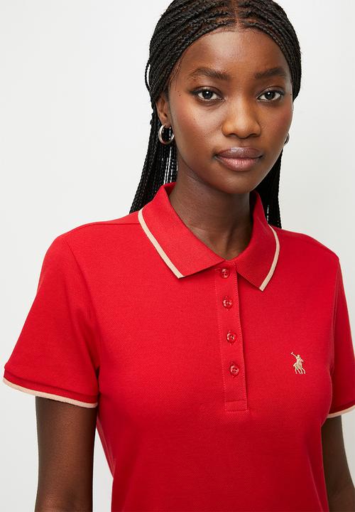 POLO - Wmn Leah s/s Golfer Dress - Red White
