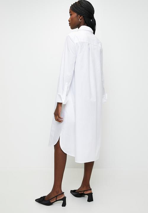 POLO - Zuri long sleeve  shirt dress - white