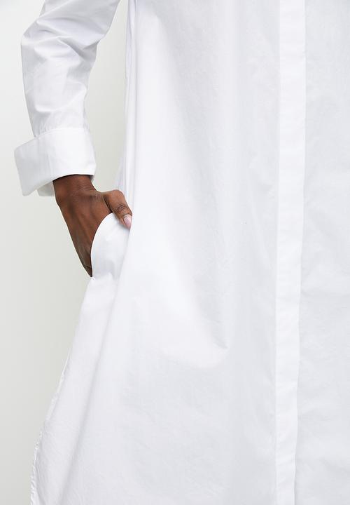 POLO - Zuri long sleeve  shirt dress - white