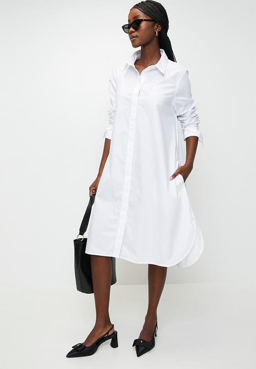 POLO - Zuri long sleeve  shirt dress - white