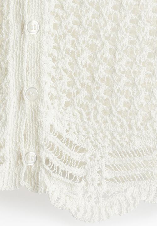 H&M - Crochet-look beach top - white