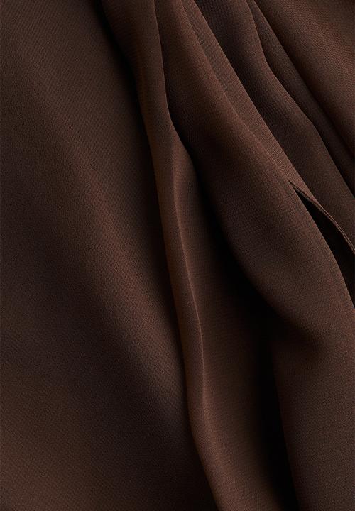 H&M - Tie-neck chiffon blouse - dark brown