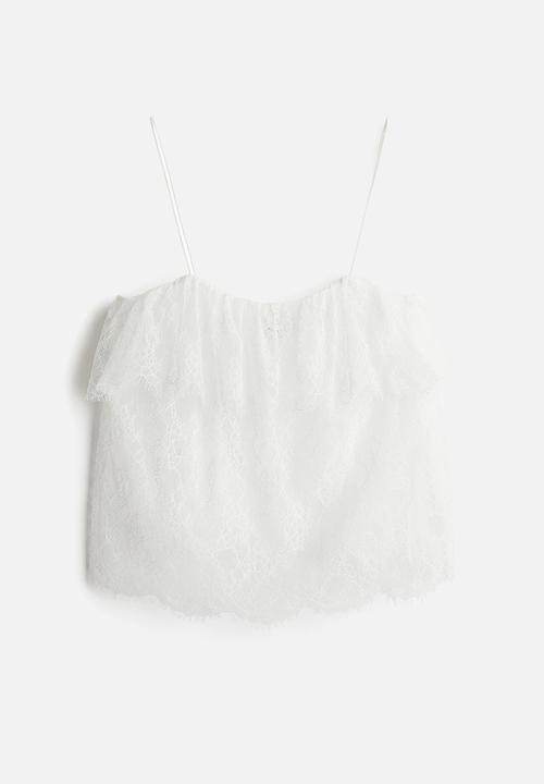 Lace strappy top - white - 1298302001