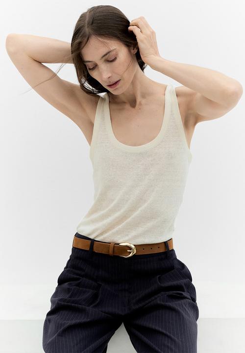 MANGO - Belt maya - dark brown