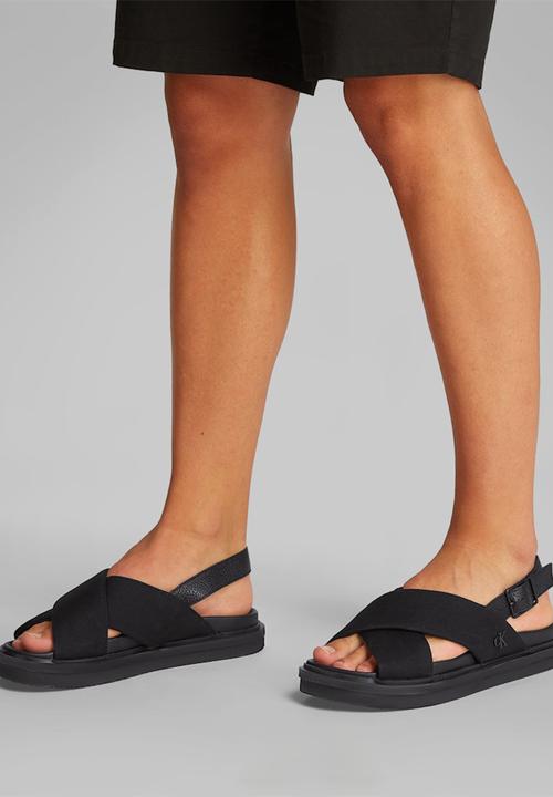 Calvin Klein - FLAT MOLDED CRXS SLING SANDAL CV - Triple Black