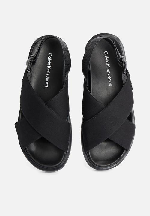Calvin Klein - FLAT MOLDED CRXS SLING SANDAL CV - Triple Black