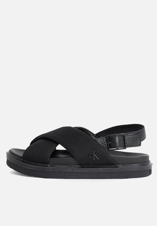 Calvin Klein - FLAT MOLDED CRXS SLING SANDAL CV - Triple Black