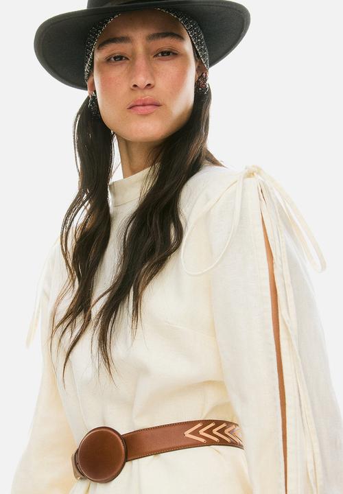 H&M - Lorena Saravia H&M: Leather belt - brown