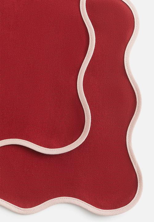 H&M - 2-Pack water-repellent place mats - red & white