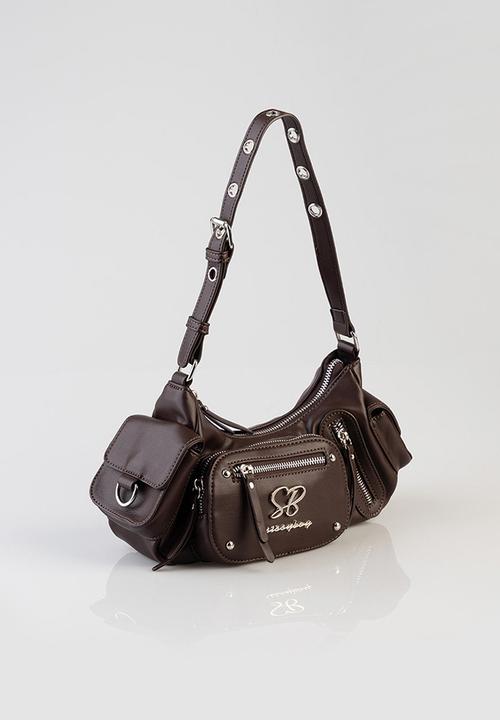 SISSY BOY -  Cargo shoulder bag with multiple pocket detail - Brown