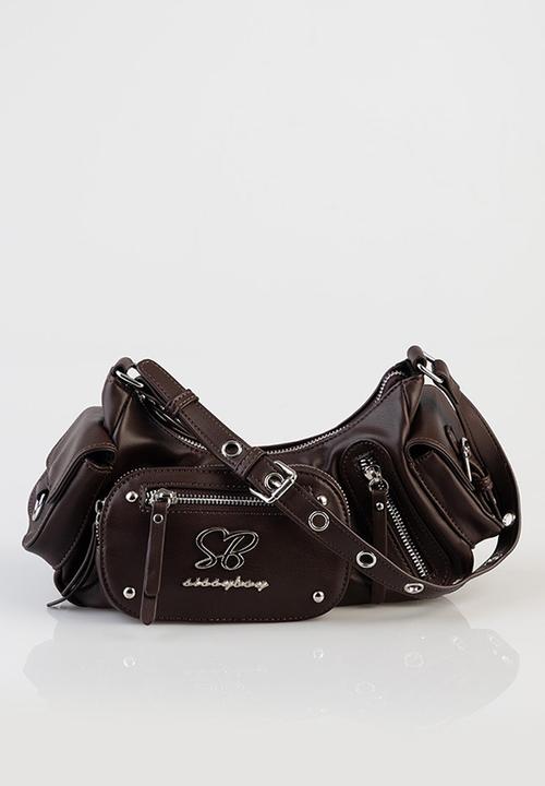 SISSY BOY -  Cargo shoulder bag with multiple pocket detail - Brown