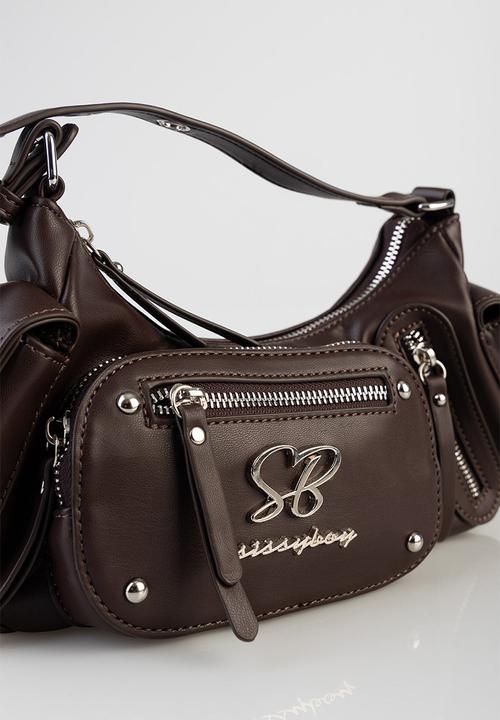 SISSY BOY -  Cargo shoulder bag with multiple pocket detail - Brown