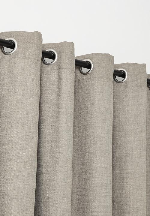 Sixth Floor - Duo Texture Eyelet Curtain - Taupe