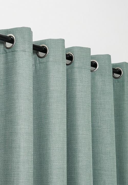 Sixth Floor - Duo Texture Eyelet Curtain - Sage