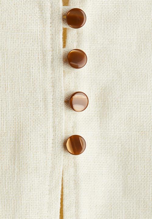 H&M - Lorena Saravia H&M: Linen-blend dress - white