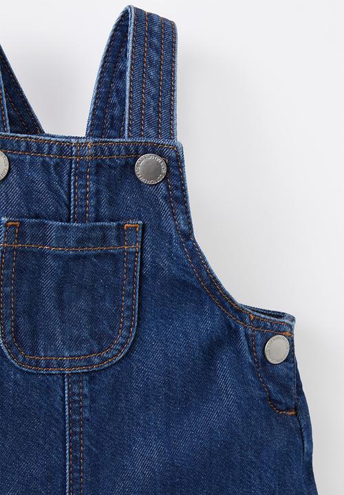 Cotton On - Elliot denim shortall - mid blue wash