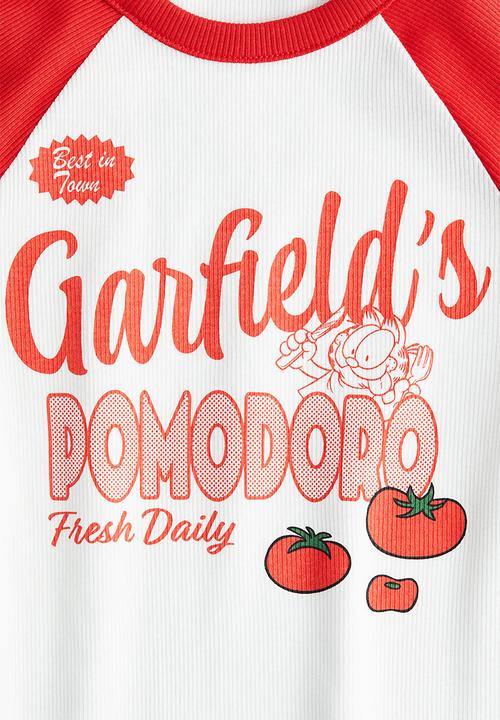 H&M - Printed jersey top - white/garfield